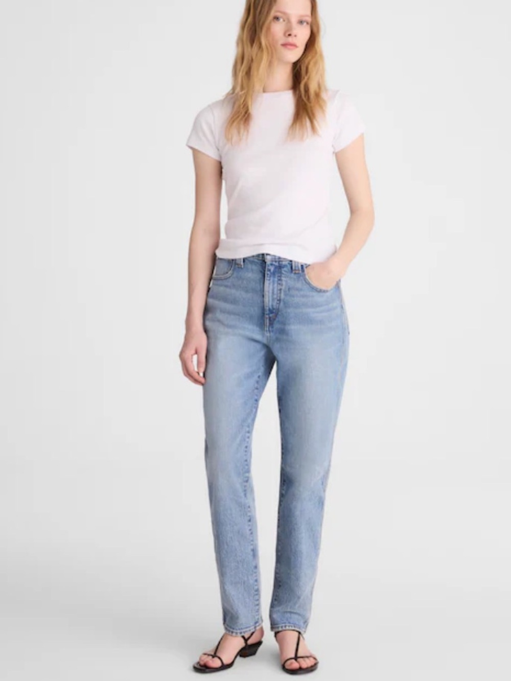 MADEWELL THE PERFECT VINTAGE STRAIGHT JEAN SIZE 30 LIGHT WASH HIGH WAIST COTTON